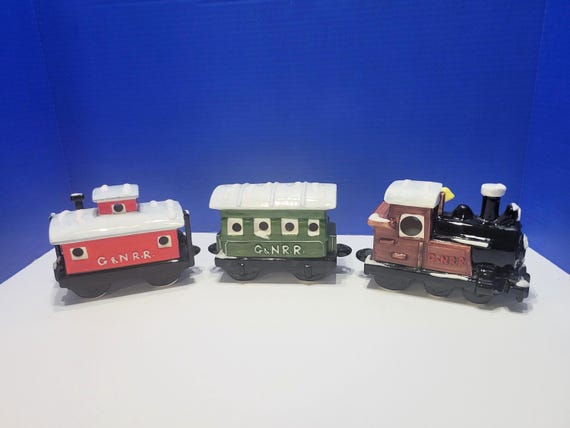Vintage Department 56 Christmas G & N R.R. Train 3 Piece Set