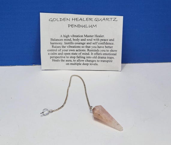 Vintage Golden Healer Quartz Pendulum