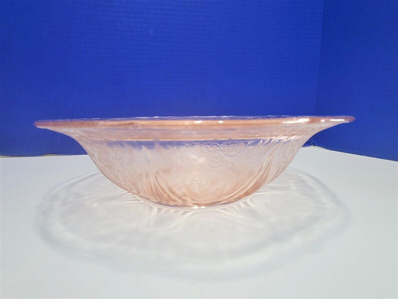 Vintage Pink Depression Glass Bowl Royal Lace Pattern Etsy