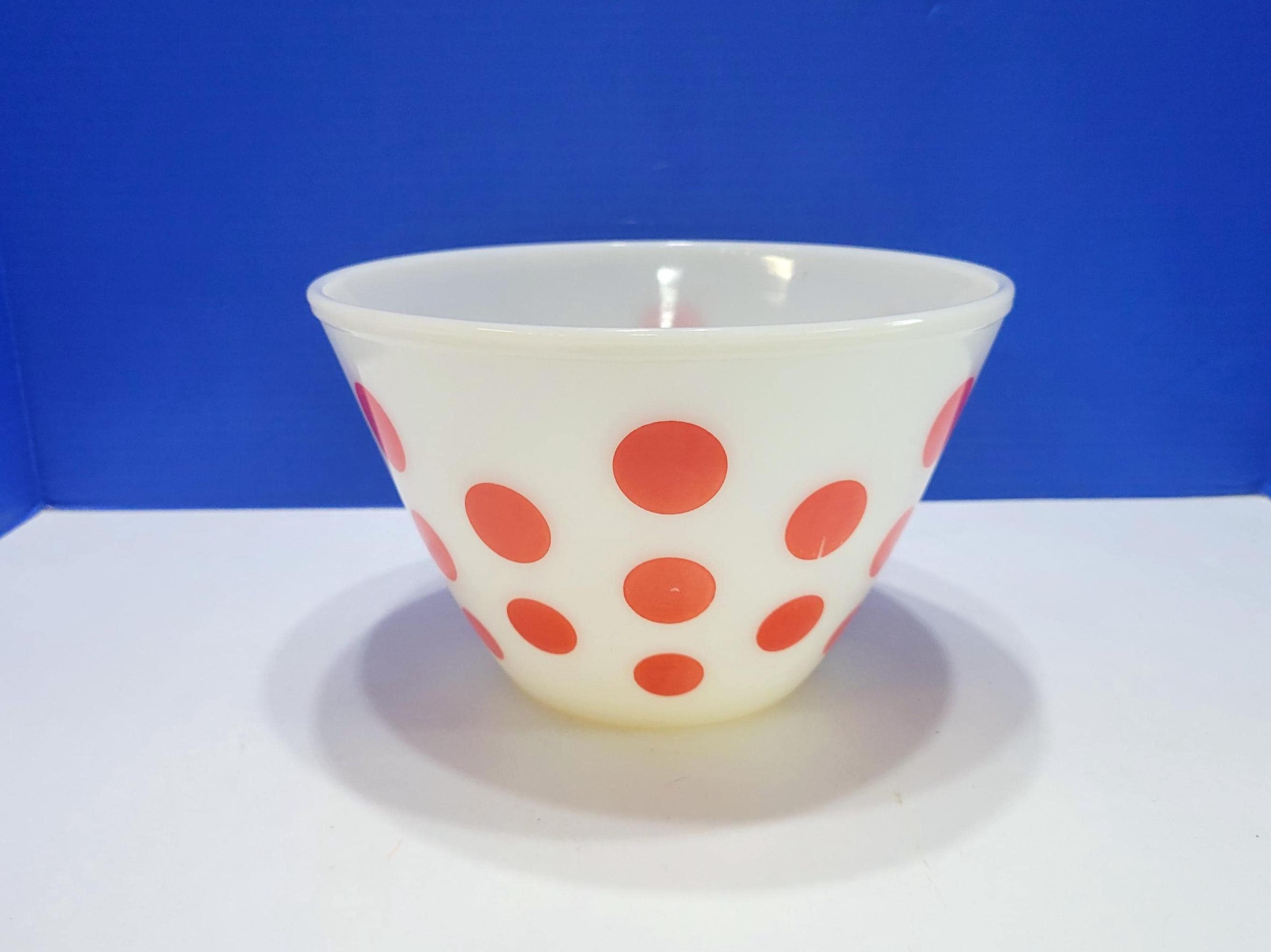 Vintage Bowls Red Polka Dots - Etsy