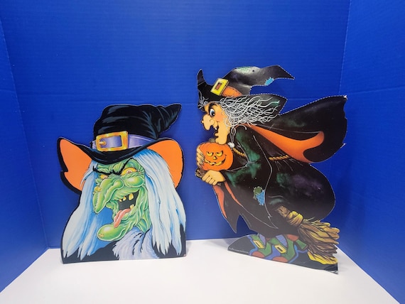 Vintage Velvet Paper Halloween Witches Dicuts