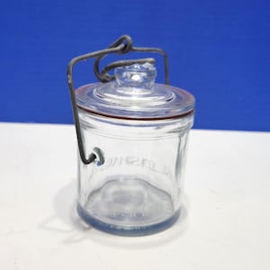 Vintage Shaklee Clear Glass Pint Canning Jar with Wire Bale