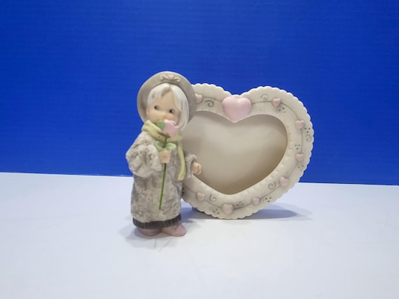 1996 Vintage Kim Anderson Ceramic Heart Shaped Picture Frame