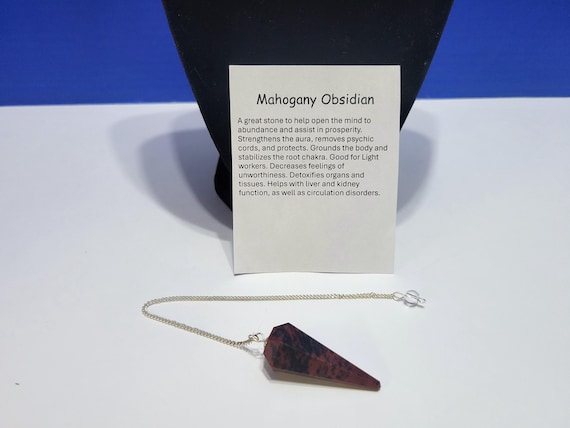 Vintage Mahogany Obsidian Pendulum for Dowsing