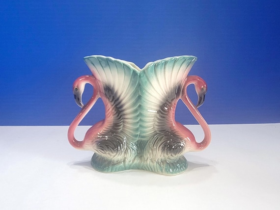 Vintage Double Flamingo Planter Maddux of California