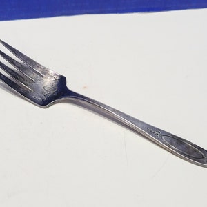 Vintage Large Silverplate Serving Fork Ornate Filigree Community Plate