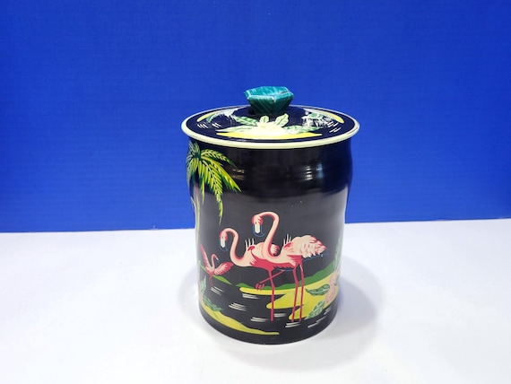 Vintage George W. Horner Flamingo Tin Canister