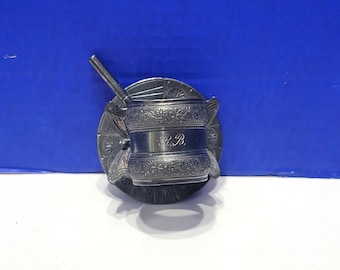 Anillo de servilleta victoriano figurativo antiguo Mariposas Meriden Silverplate