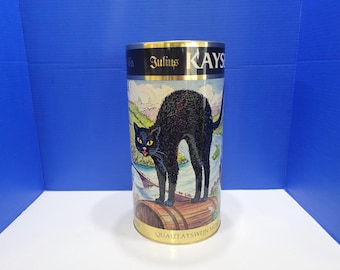 Vintage Julius Kayser Black Cat Tin Canister