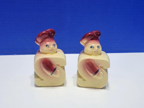 Pair Vintage Shawnee Chubby Chef Salt Shakers