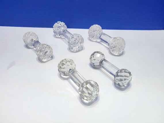 Vintage Crystal Knife Rests Large Lot of 5