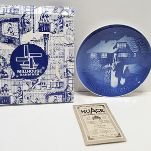 1973 Vintage Jule After Blue Christmas Plate Copenhagen Porcelain in Box