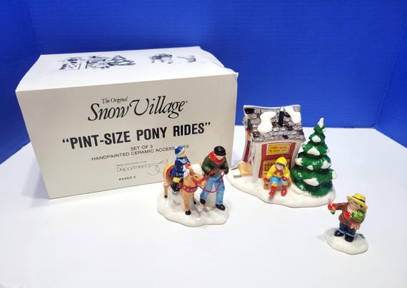 Vintage Department 56 Pint Size Pony Rides Village Accessories in Box