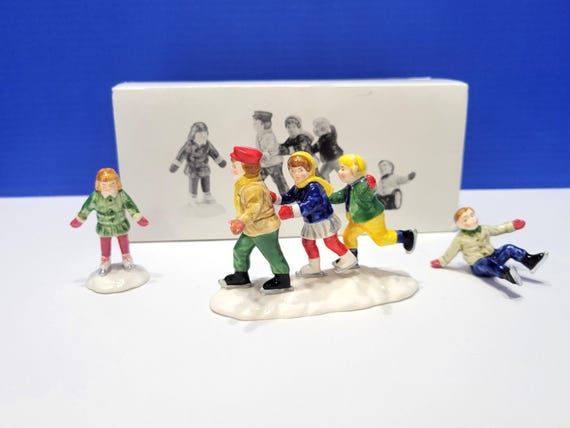 Vintage Department 56 Snow Village Crack the Whip Skaters