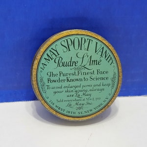 Art Deco La May Sport Vanity Poudre Miniature Powder Tin