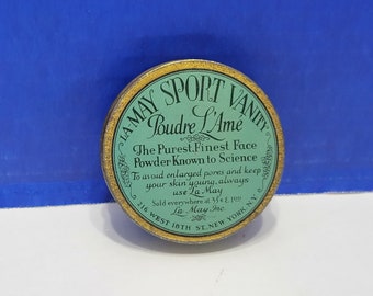 Art Deco La May Sport Vanity Poudre Miniature Powder Tin