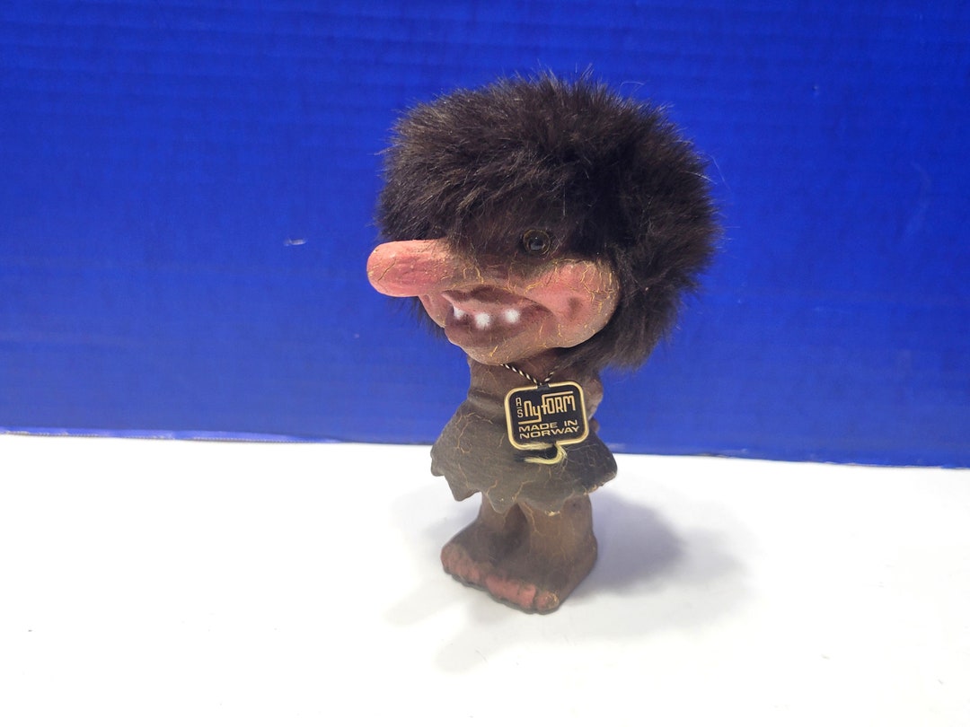 Vintage Norwegian Nyform Troll Doll With Long Nose and Black Hair - Etsy