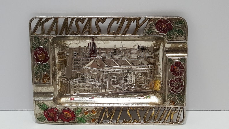 Missouri Metal Ash Tray Vintage Souvenir Kansas City