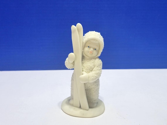 Vintage Department 56 Snow Babies Let's Go Skiing Figurine