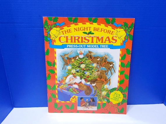 1993 The Night Before Christmas Press Out Model Tree Christmas Craft Book
