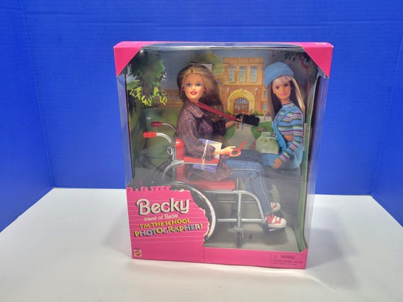 1998 Becky The School Photographer Wheelchair Barbie NRFB