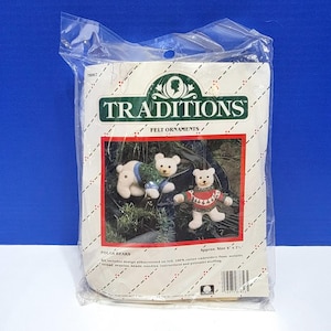 Vintage Traditions Felt Christmas Ornaments Kit Polar Bears