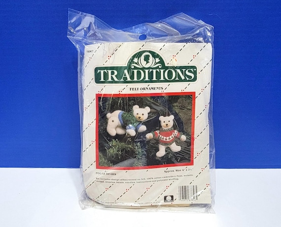 Vintage Traditions Felt Christmas Ornaments Kit Polar Bears