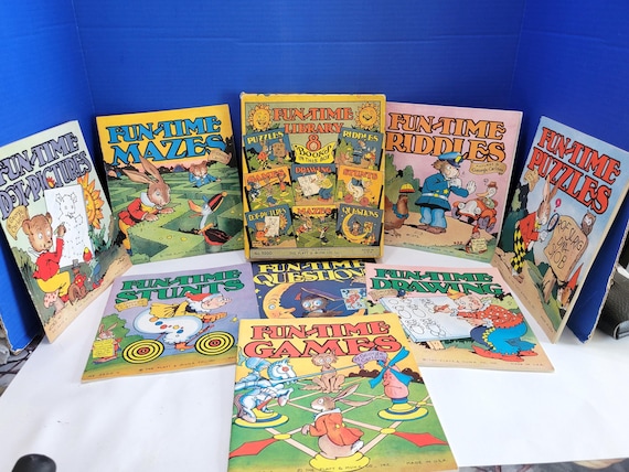 1937 Platt & Monk Fun Time Library Boxed Set of Children's Activity Books