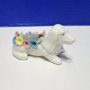 Vintage Ceramic Dog Pin Cushion