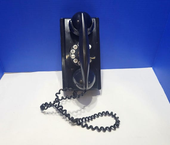 Vintage Western Electric Bell System Black Wall Telephone