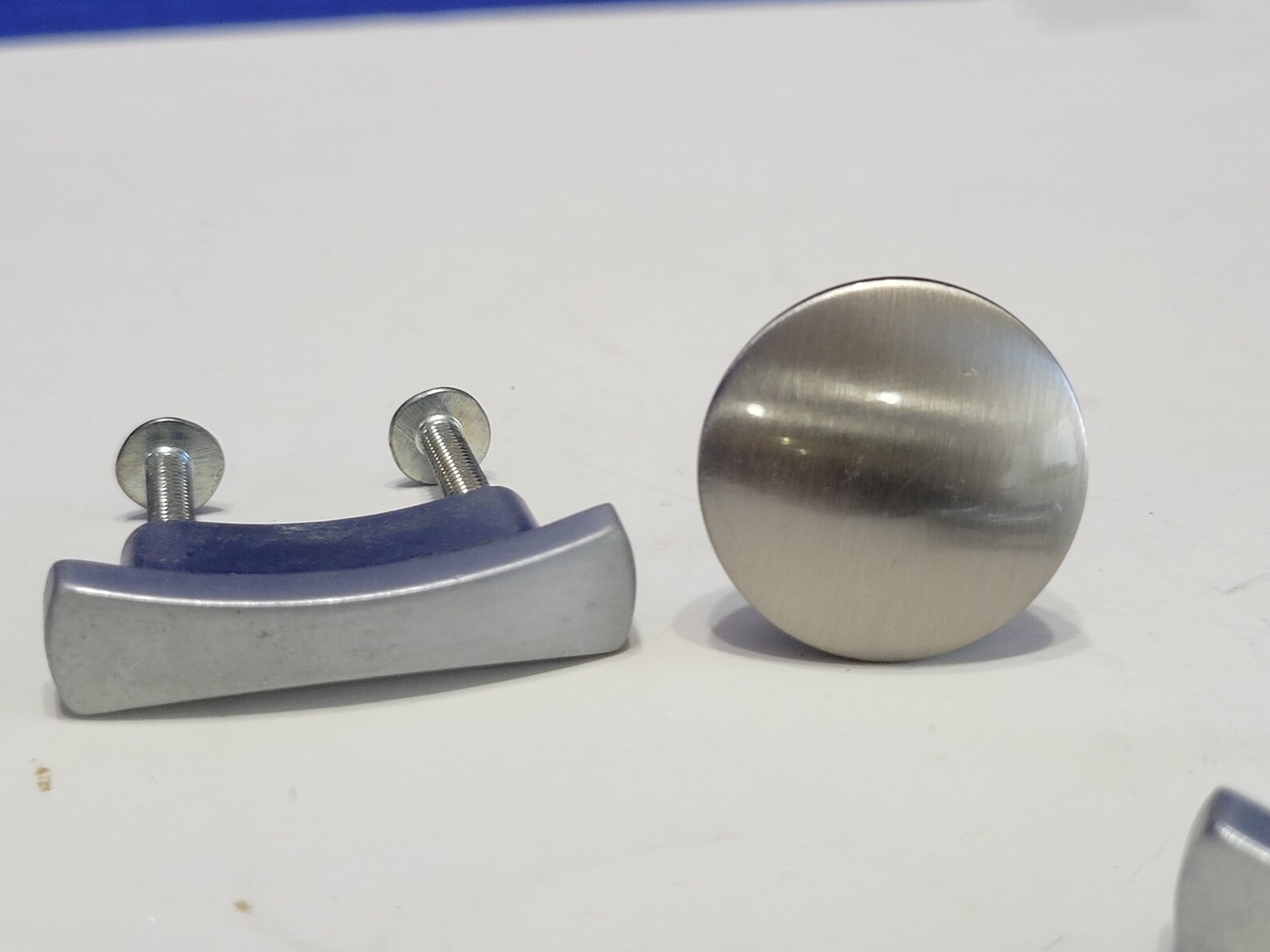 Vintage Silver Drawer Knobs and Pulls Set of 5 Brushed Nickel Etsy