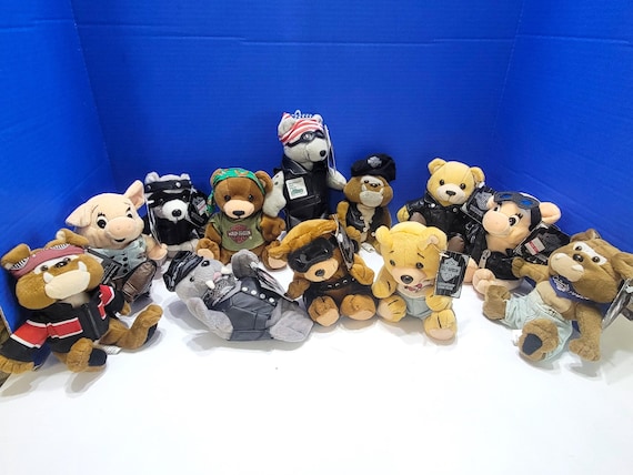 Vintage Harley-Davidson Bean Bag Plush Bears Huge Lot