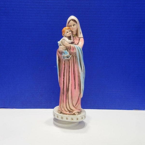 Vintage Virgin Mary and Jesus Music Box by Berman and Anderson