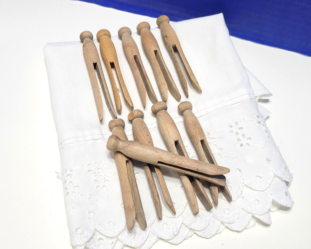 10 Antique Wood Clothespins Farmhouse Decor - Etsy