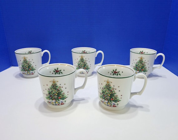 Vintage Salem Christmas Eve Mugs Set of 5