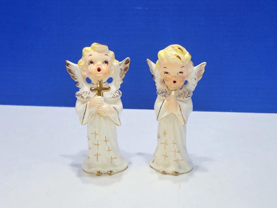Vintage Artmark Ceramic Angel Figurines Pair