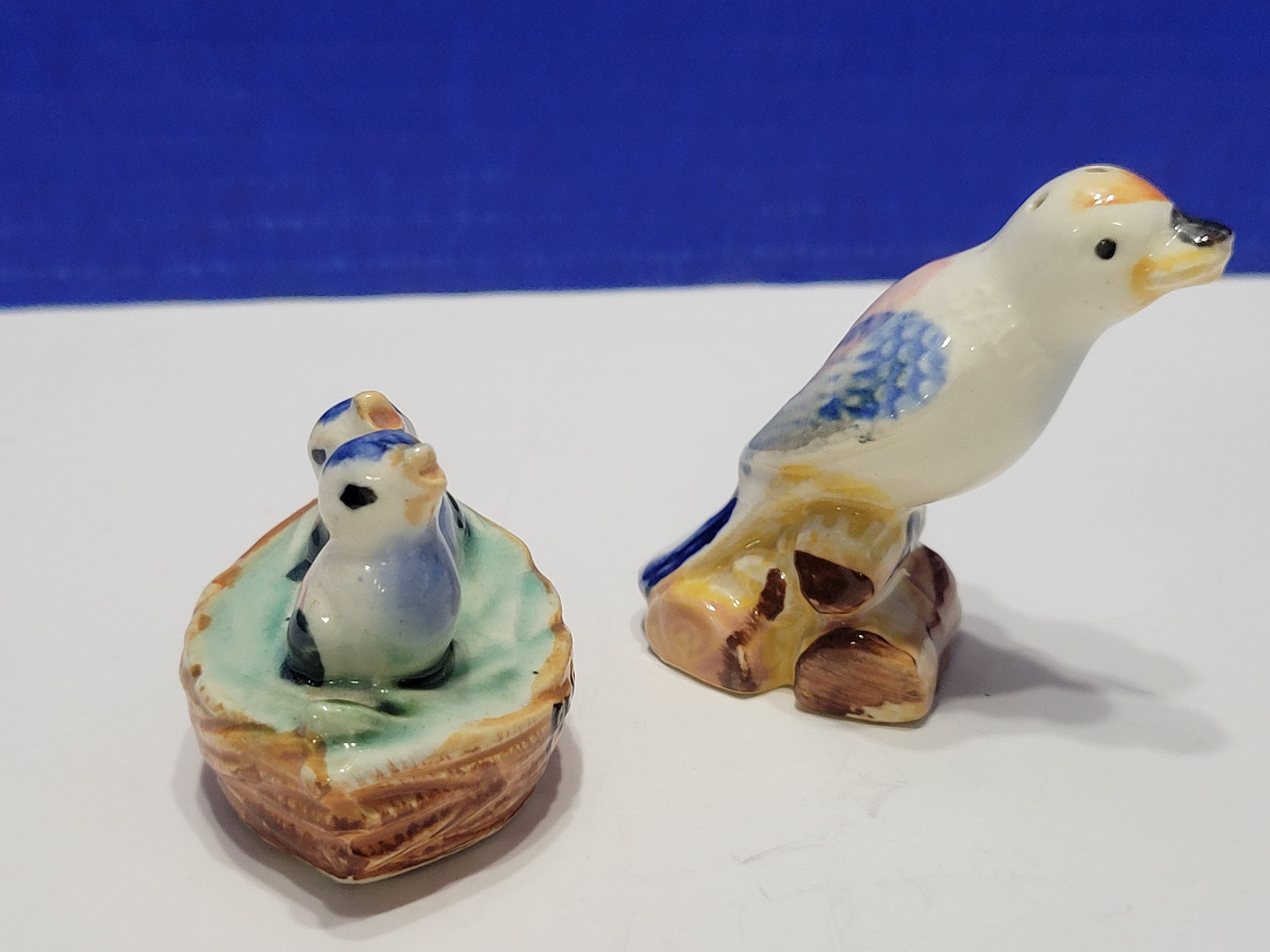 Vintage Baby Birds in Nest Salt and Pepper Shaker Set