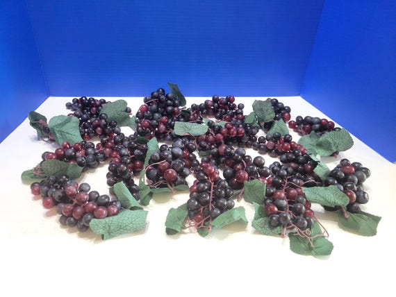 Bunches Vintage Dark Purple Grape Clusters Large Lot