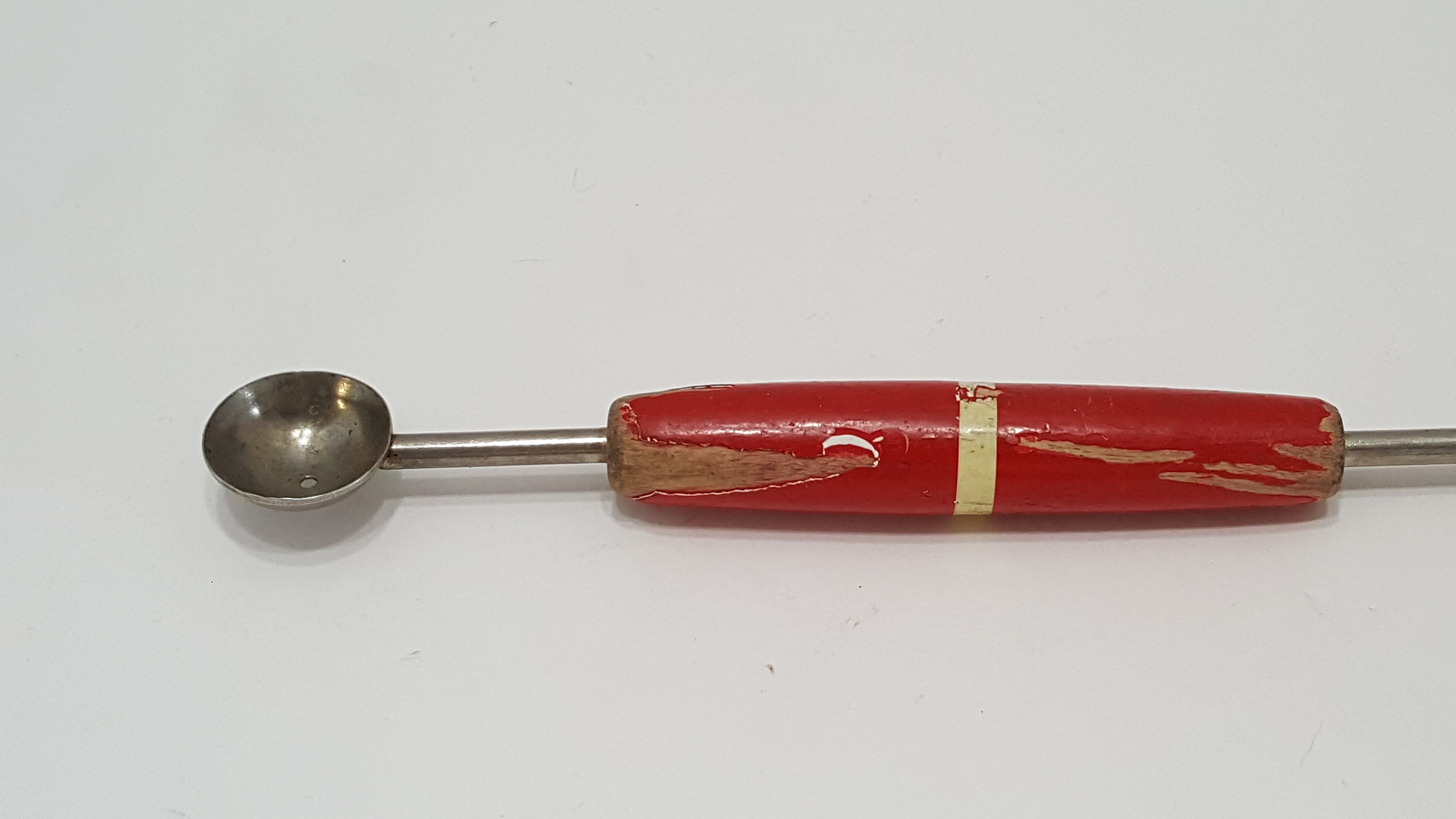 Vintage Melon Baller Red Wood Handle
