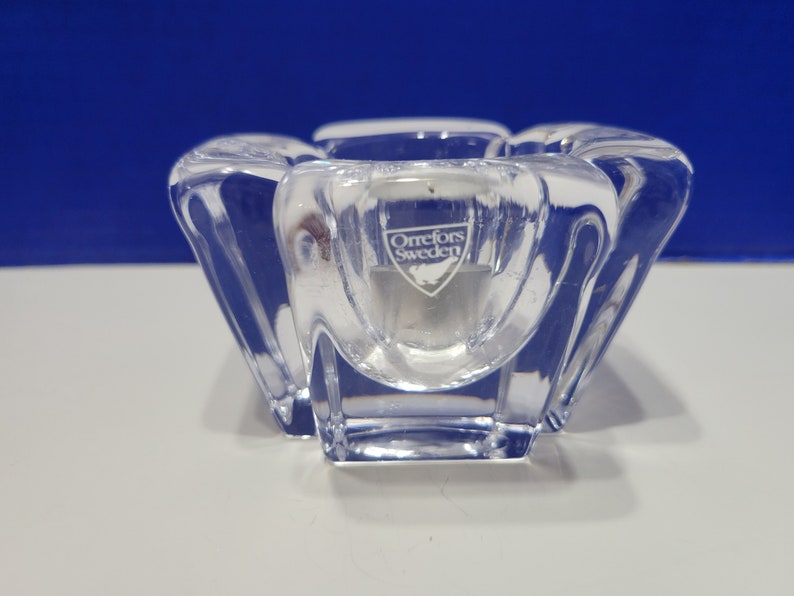 Vintage Orrefors Crystal Candle Holder With Tea Light in Etsy