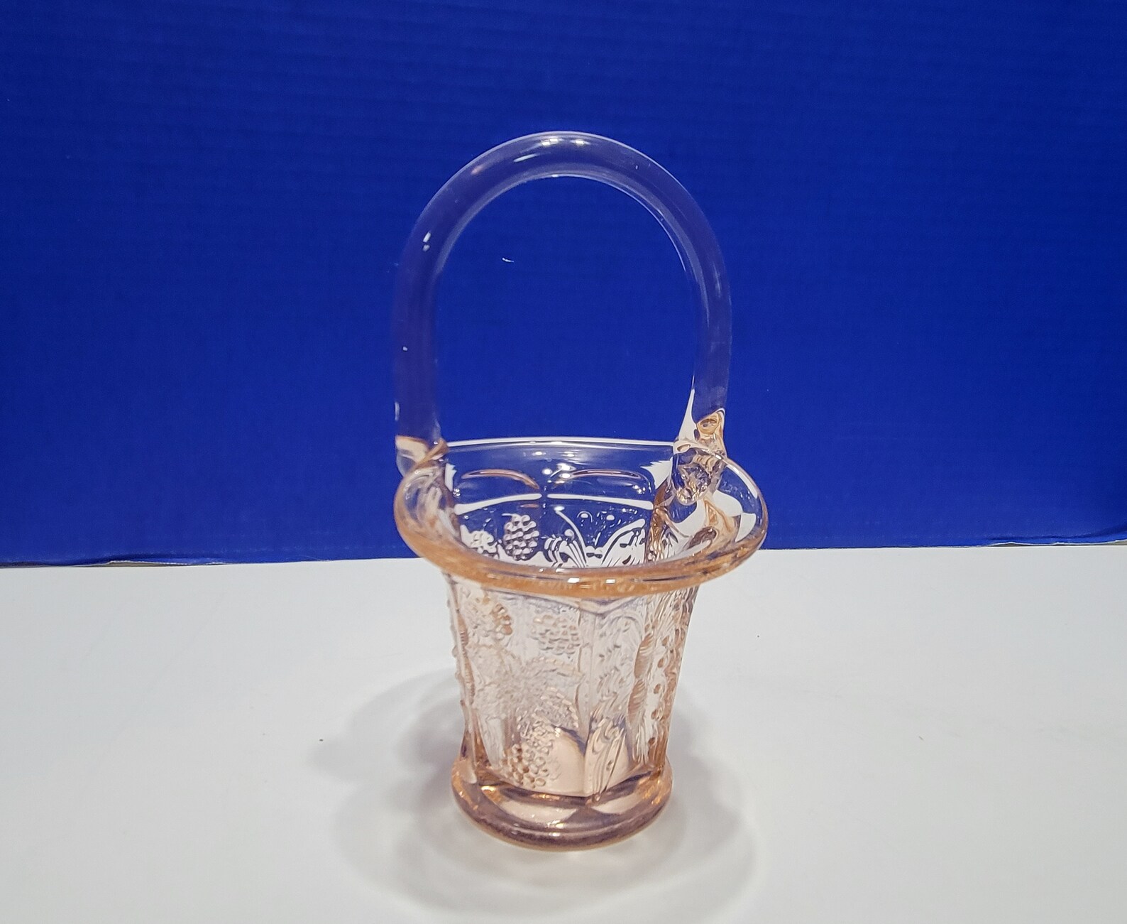 Vintage Pink Fenton Glass Basket With Butterflies Etsy