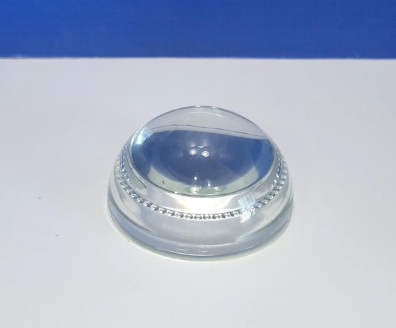 Vintage Half Dome Clear Magnifying Glass Paperweight