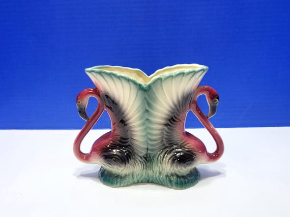 Vintage Double Flamingo Planter Maddux of California