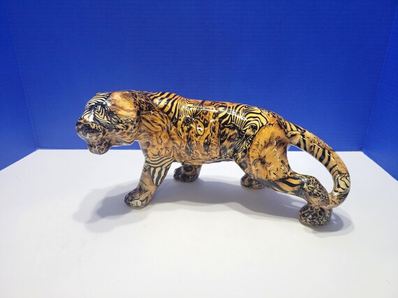 Vintage LaVie Glazed Ceramic Tiger Statue