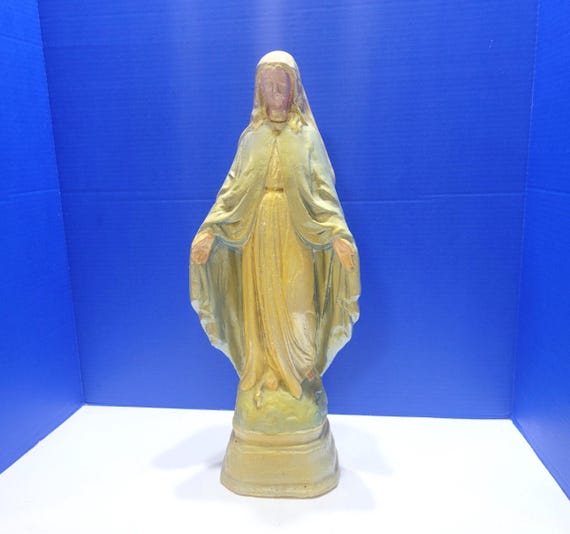 Large Vintage Virgin Mary Ceramic Statue 18.5"
