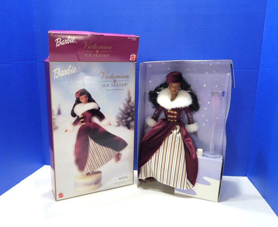 2000 Victorian Ice Skater Barbie in Box African American