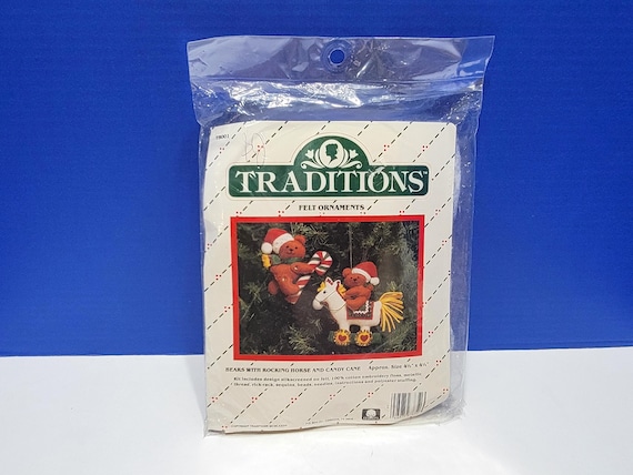 Vintage Traditions Felt Christmas Ornaments Kit Teddy Bears