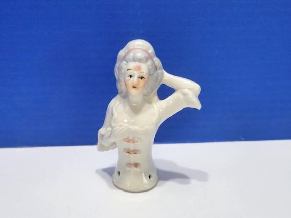 Vintage Ceramic Half Doll Marie Antoinette Style