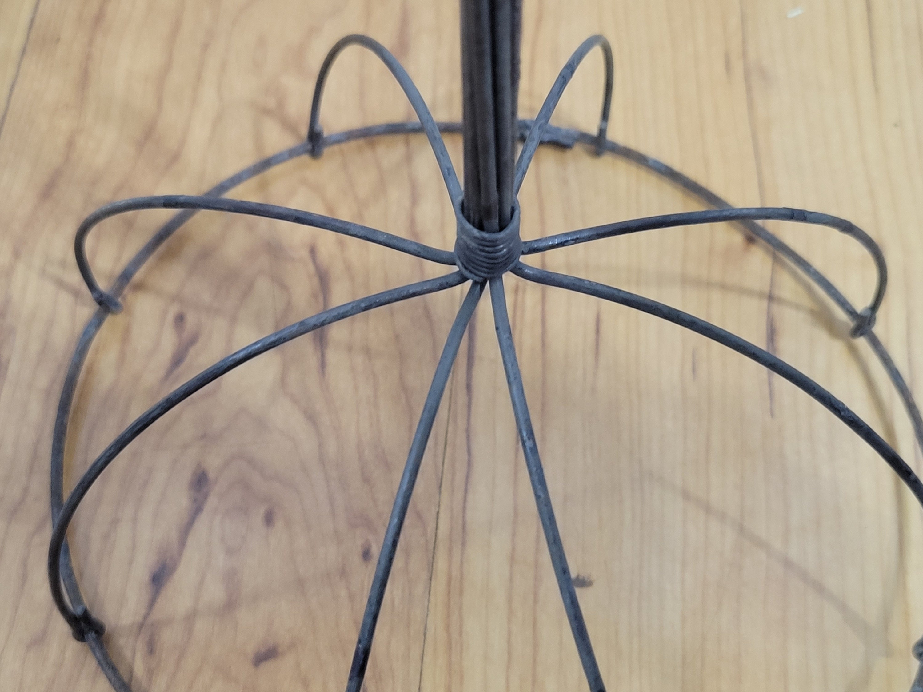 Vintage Black Wire Hat Stand Round Hat Form