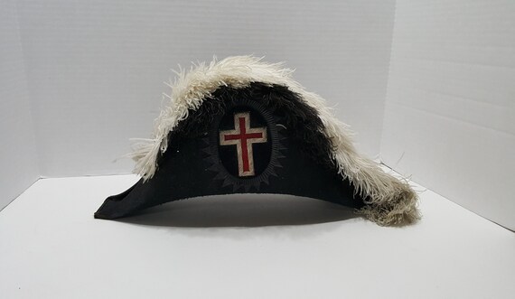 Antique Mason Sir Knight Chapeau Admiral Hat with